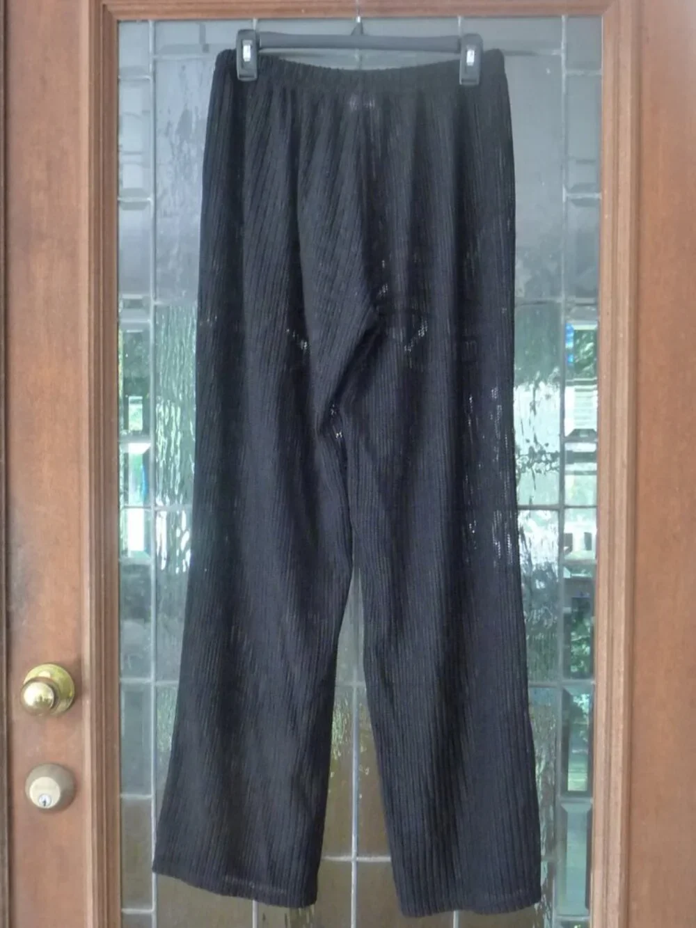 BLACK SHEER SWIM COVERUP PANTS 1X